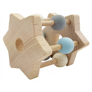 Hess Holzspielzeug 11002 - Sternrassel aus Holz, nature blau