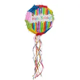 Relaxdays Pinata Geburtstag "Happy Birthday", Geburtstagspinata zum selbst Befüllen, Piñata Kinder, DxT: 32 x 9 cm, bunt, 1 Stück