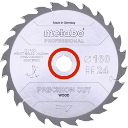 Metabo Kreissägeblatt Holz Precision Cut 160x20mm 24WZ 20° Tauch- Handkreissägen