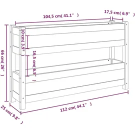 vidaXL Pflanzkübel 112 x 25 x 66 cm Weiß