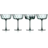 Lyngby Glas Vienna Champagner-Schale, Sektglas, Cocktailglas, 35 cl, 4 Stck., Grün