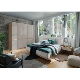 Wiemann Futonbett Barcelona, schwebendes Fußteil mit seitlicher Verblendung beige 169 cm x 215 cm x 48 cm