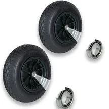 Baumarktplus 2x Schubkarrenrad 4.80 / 4.00-8 4PR Luftbereifung Ersatzrad mit Achse