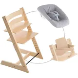Stokke Stokke® Tripp Trapp® Bundle Treppenhochstuhl inkl. Newbornset Light Grey & Babyset, natur