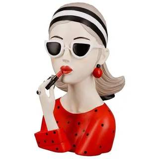 Gilde Poly Figur Lady - Elegante Dame mit rotem Lippenstift und Sonnenbrille