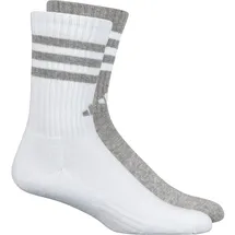 adidas Cushioned Sportswear 3-Streifen Glam Crew 2er Pack White / Mgh Solid Grey 40-42