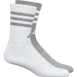 adidas Cushioned Sportswear 3-Streifen Glam Crew 2er Pack White / Mgh Solid Grey 40-42