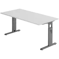 Bümö Schreibtisch Grau, Graphit, Nachbildung, Rechteckig, 160x74x80 cm, FSC