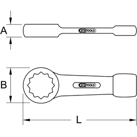 KS Tools Schlag-Ringschlüssel tief 100 mm