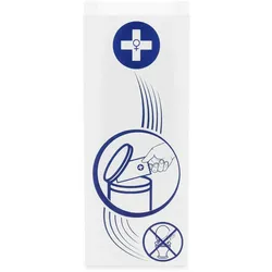 1000x Hygienebeutel Damenhygiene Papierbeutel weiß mit Hinweisaufdruck