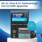 Solarhook 1760W Komplettset PV Solaranlage All-In-One 8m2 inkl. 3,2 kWh Anker SOLIX Solarbank E1600 PRO mit Smarter Zähler