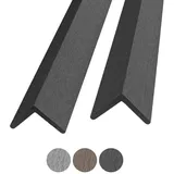 Montafox Terrassendielen 5 Stück WPC Abschlussleisten für Terrassendielen L-Leiste 190 cm schwarz 190 cm
