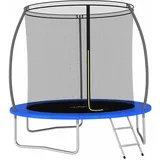 vidaXL Trampolin Set 244 cm inkl. Sicherheitsnetz blau