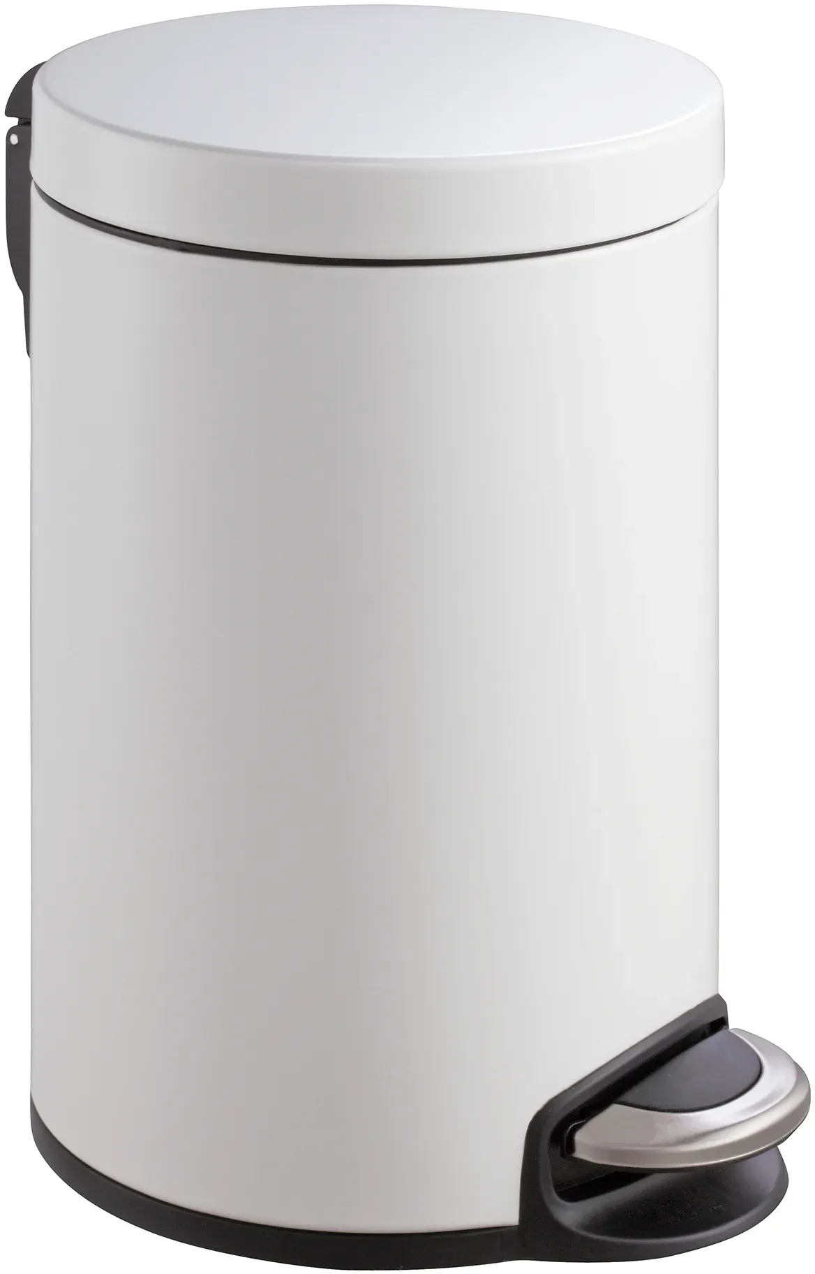 EKO Serene mit Inneneimer aus Metall Treteimer 12 Liter Klappdeckel mit Pedal weiß