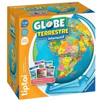 Ravensburger tiptoi Interactive Globe — Lernspiel für Kinder ohne Bildschirm — Erdkunde und die Welt Lernen — 200 Karten — ab 7 Jahren — tiptoi Reader separat erhältlich — französische Version