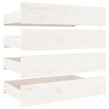 vidaXL Bettschubladen 4 Stk. Weiß Massivholz Kiefer