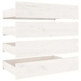 vidaXL Bettschubladen 4 Stk. Weiß Massivholz Kiefer