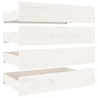 vidaXL Bettschubladen 4 Stk. Weiß Massivholz Kiefer