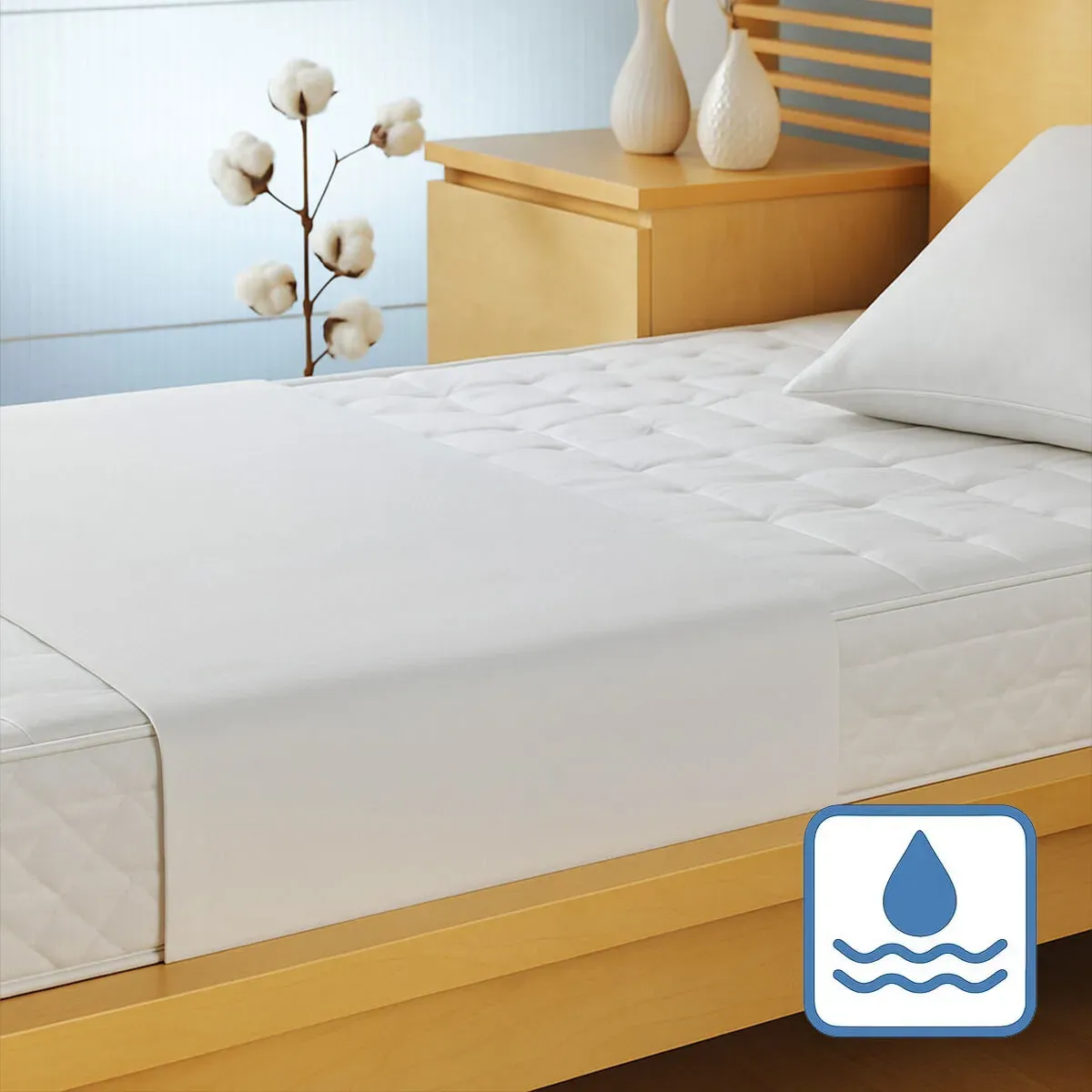 BettwarenShop Molton-Stecklaken wasserundurchlässig 90x150 cm - beige