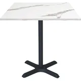 Tisch 70 x 70 cm – Modell Dina aus weißem Marmor - Weiß