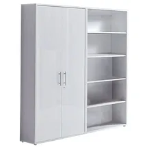 BMG Möbel Office Edition Büroschrank 1 hoch 0,80 x 0,40 x 1,80 grau/weiß