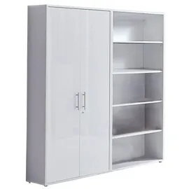BMG Möbel Office Edition Büroschrank 1 hoch 0,80 x 0,40 x 1,80 grau/weiß