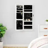 Spiegel-schmuckschrank Mit Led-beleuchtung Wandmontage Weiß