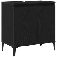 VidaXL Waschbeckenunterschrank Schwarz Eiche 58x33x60 cm Holzwerkstoff