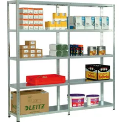 Regalwerk RUDI Schraubregal 250 Anbauregal HxBxT 2000x875x800mm 5 Stahl-Fachböden