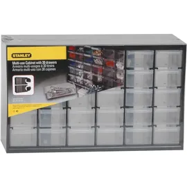 Stanley Kleinteilemagazin Kunststoff 36,5 x 15,5 x 22,5 cm schwarz/transparent 30 Schubladen