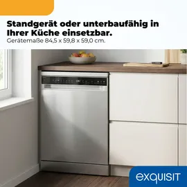 Exquisit GSP9616-450B Geschirrspüler (unterbauhähig, 598 mm, Inox)