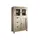 Massivmoebel24 Vitrine Akazie 90 x 45 x 148 cm Beige/Weiß