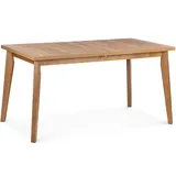 Konsimo Esstisch ausziehbar bis 190cm, rechteckig "RHENA", Beige, laminierte Möbelplatte, Modern, 150-190x76,5x80