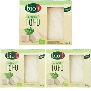 Bioasia Bio Tofu – Neutraler Bio Tofu – Von Natur aus vegan und glutenfrei – 1 x 200 g (Packung mit 3)