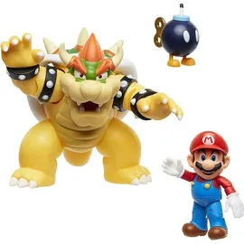 Jakks Pacific Super Mario 4 Inch Mario vs. Bowser Figure Set