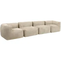 icon beanbags icon Zen Ecksofa, Moldulares Sofa, Beige, Kunstfell Flauschig Sofa, 4 Sitzer Sofa Für Erwachsene mit Füllung, Boden Sofa