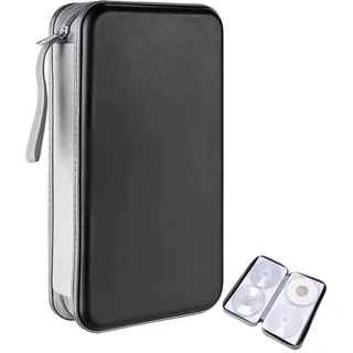 Yudobliss CD Tasche, DVD Discs Aufbewahrungstasche, DVD Tasche, CD Aufbewahrung, Fasst 80 Discs, CD Mappe, Mit Reißverschluss Aufbewahrungstasche, CD Organizer für Auto und Zuhause, Schwarz