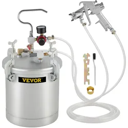 VEVOR 10 LFarbspritzpistole, 30 PSI Farbbehälter, Farbsprühsystem Lackhalter zum Auftragen von Wasserfarbe, Flecken, Lack, Lacken, feine Oberflächen für Innen- und Außenprojekte
