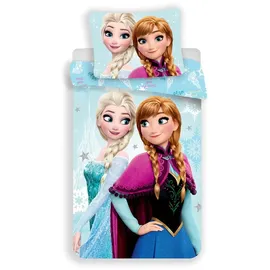 Jerry Fabrics Disney Frozen Eiskönigin Blau 140 x 200 cm + 80 x 80 cm