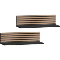 Schildmeyer Regalablage Ryker Schwarz 2 St. 60 x 17,3 x 15,7 cm
