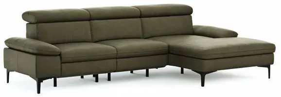 CASEDO Ecksofa Palma Leder Grün Olive