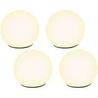 Lunartec 4er-Set Solar-Glas-Leuchtkugeln mit Dämmerungsautomatik, Ø 9 cm, weiß