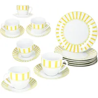 Mambocat Split Kaffeeservice 18-tlg. gelb gestreift