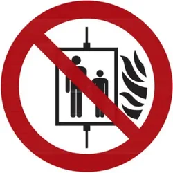 Verbotszeichen Aufzug im Brandfall nicht benutzen, Typ: 04100