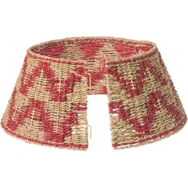 Beliani Weihnachtsbaumkragen GLACE Seegras Rot 60 cm