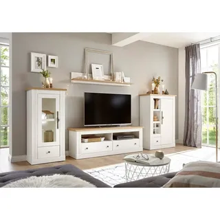 Home Affaire »Westminster BESTSELLER", Set, Vitrine, Lowboard, Kommode, Wandregal, 4 Stk. tlg., weiß