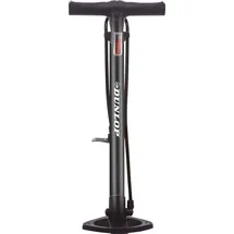 Dunlop Fahrradpumpe 12Bar - Luftpumpe für Dunlop-/Schrader-/Französisches Ventil - Standluftpumpe mit Adapter - Schwarz