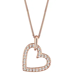 Elli Herz Funkelnd Kristalle 925 Silber rosefarben Damen 