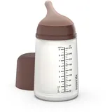 Suavinex Suavinex, Anti-Colic Babyflasche Zero Zero,mit mittlerem Silikonsauger (M), für Babys ab 3 Monaten, Empfohlen für gestillte Babys und Flaschennahrung, 270 ml, Deep