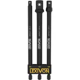 LEXIVON Stecknuss Adapter bit set (3 teiliges 15cm lang) 6.35 | 9.5 | 12.7mm für Drehmomentschlüssel, bohrer set, steckschlüssel bithalter, ratsche